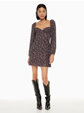 Aritzia Wilfred Novella Floral Long Sleeve Mini Dress
